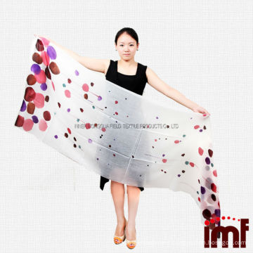 Quality Guaranteed Lightweight Pure Cashmere Polka Dots Long Wide Shawl Scarfs for Girls